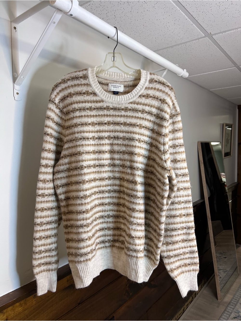 AEO Men’s Wool Blend Fairisle Sweater Crewneck- L